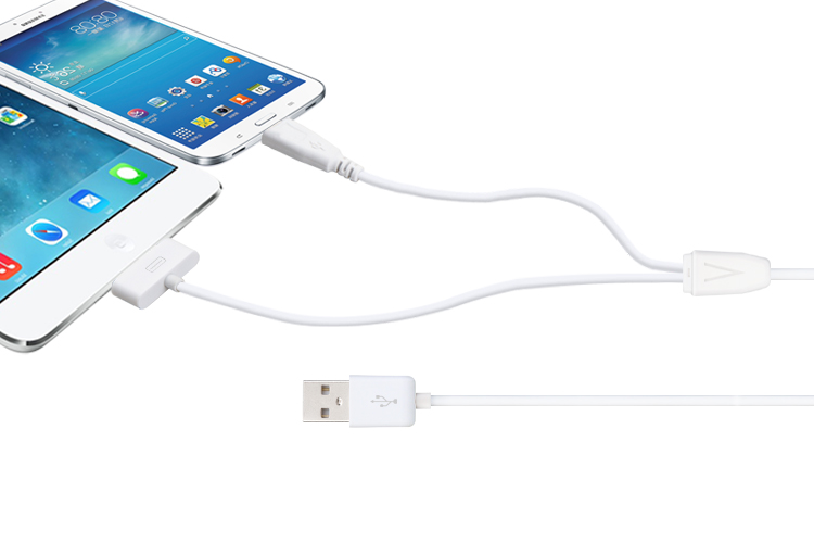 Micro USB+Apple 30-Pin USB二合一数据充电线  产品外观